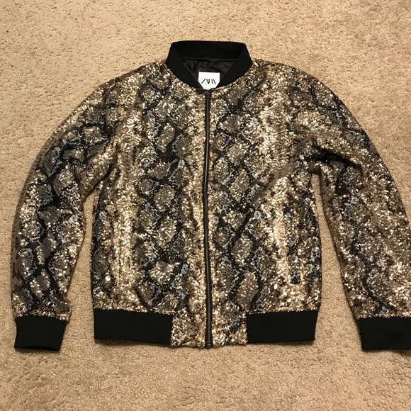 zara mens sequin bomber jacket